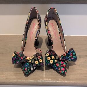 Betsey Johnson Women's Floral Heels - Black Multi
